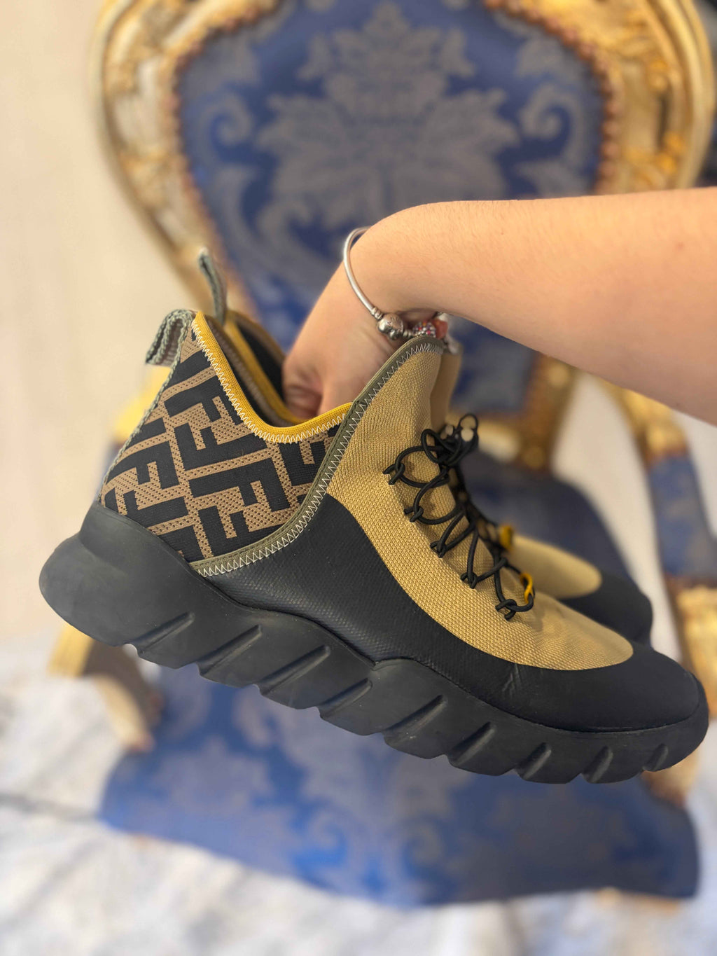 Zapatos Fendi Ff Motif Mesh Slip