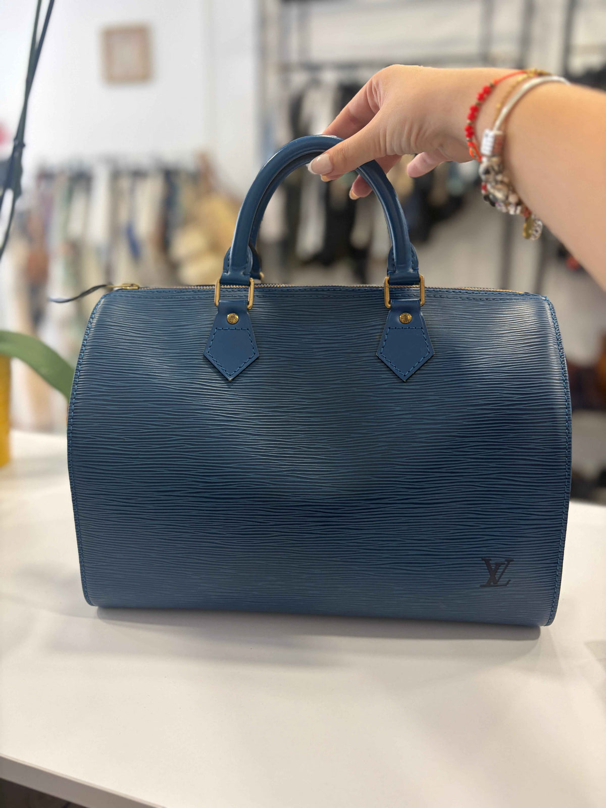 Bolso Speedy Azul Louis Vuitton