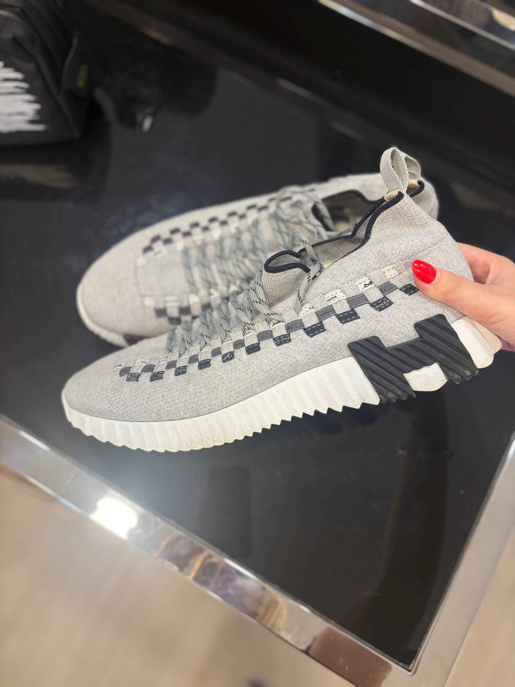 Tenis Hermès Tela Gris